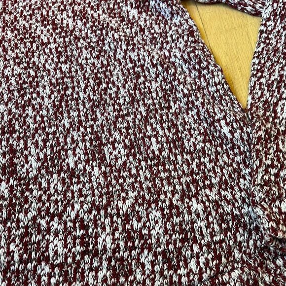 Cozy LA Hearts Small Maroon/White Knitted Relaxed Fit Hoodie - Picture 5 of 6